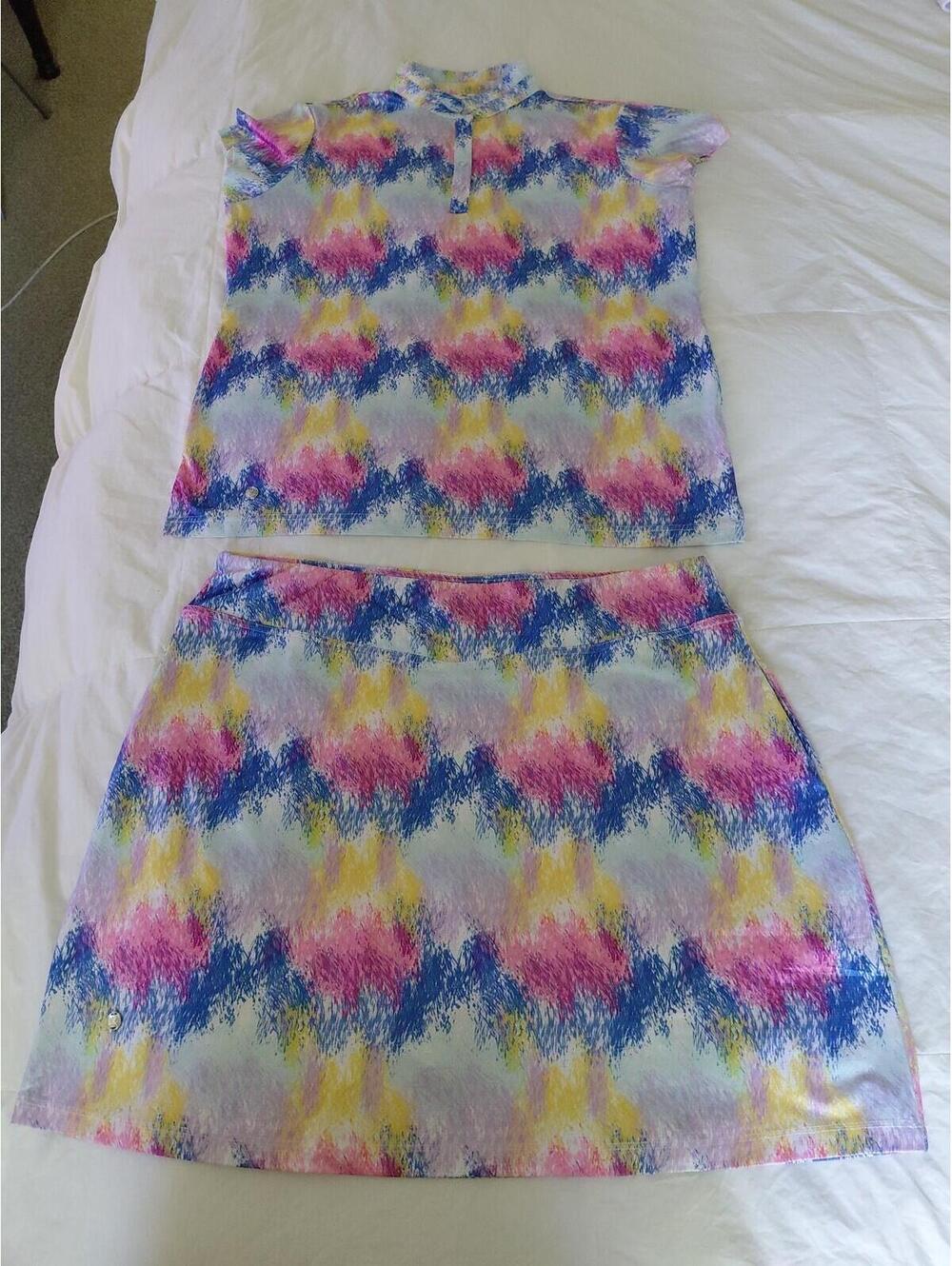 Daily Sports Skorts And Polo Top Set Multicolor Size XL Excellent Conditio